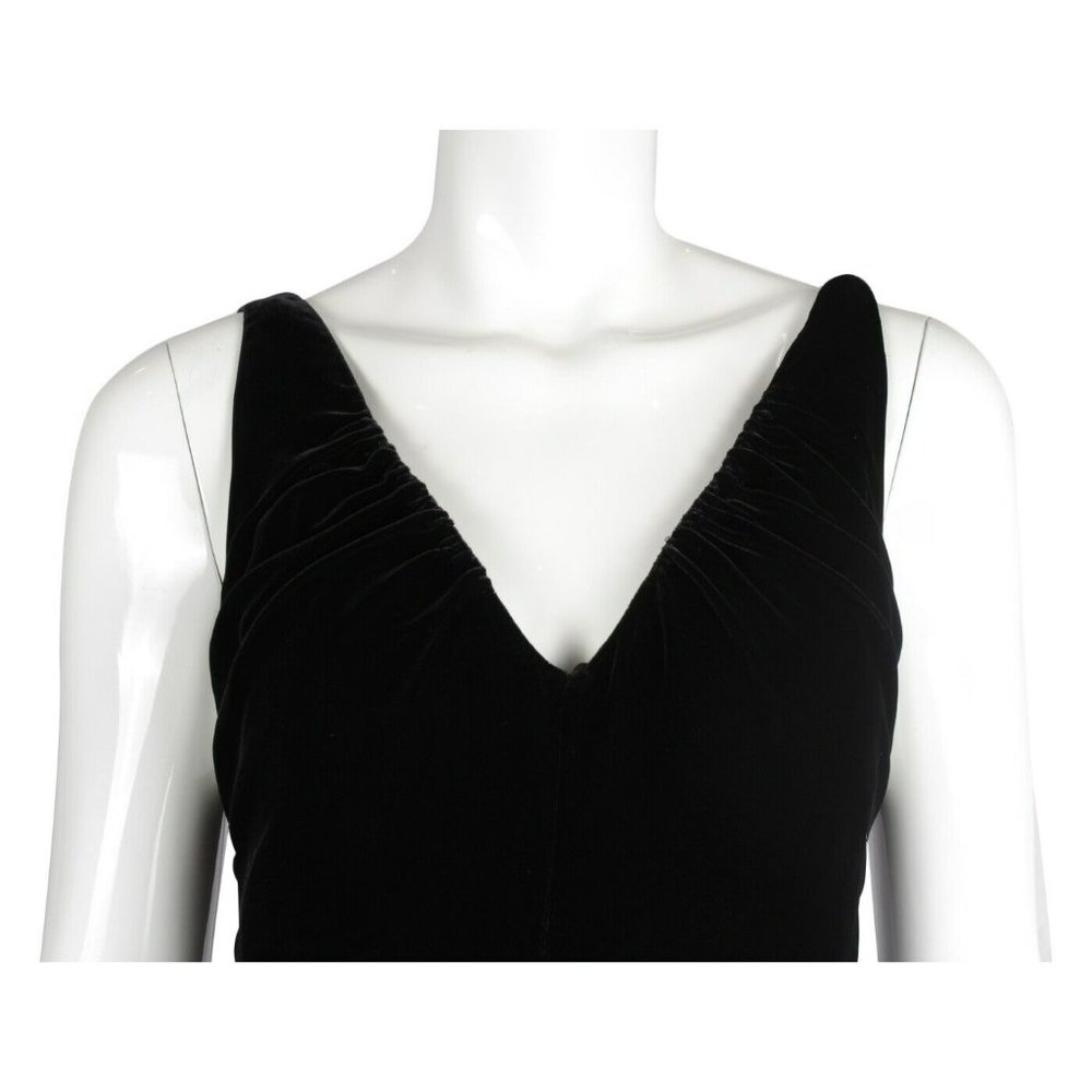 VALENTINO Black Velvet Sleeveless V-Neck Maxi Backless Dress - US 10 - Picture 4 of 7